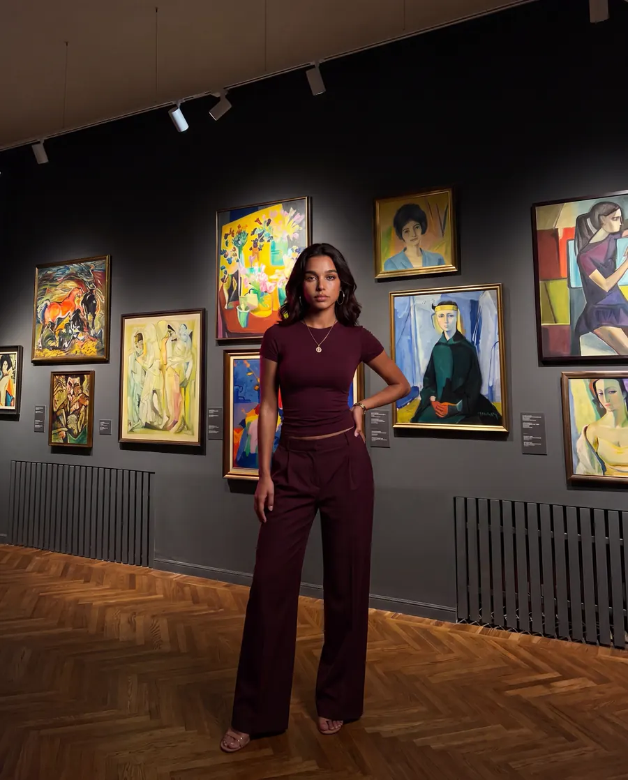 Suiting inside a picture gallery