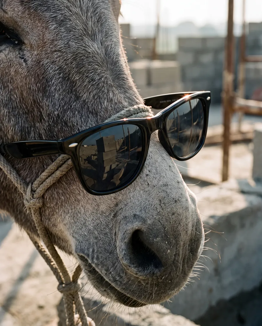 Sunglasses, hard noon